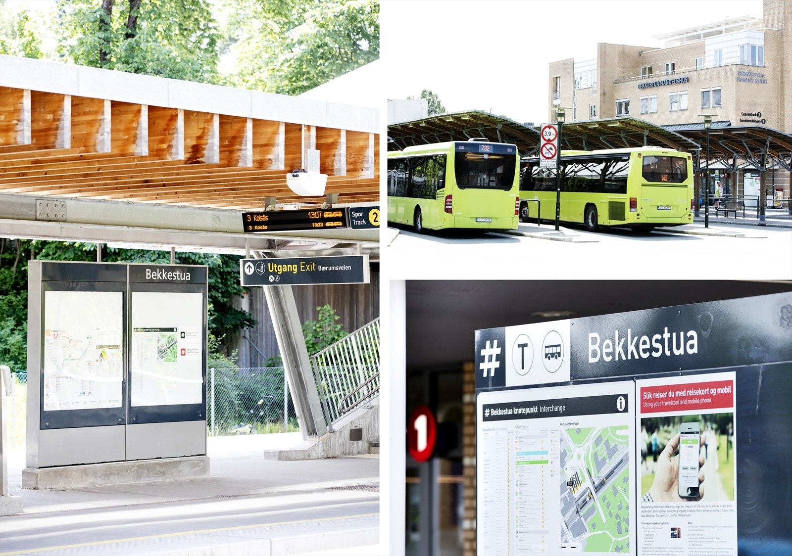 Bekkestua er et knutepunkt for offentlig transport med t-bane og bussforbindelse. Det er bare to minutter til t-bane, trikk og buss Galleribilde