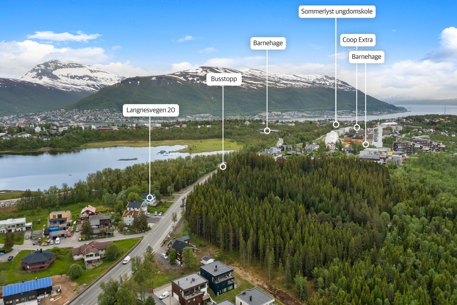Her har du kort gåavstand til flere skoler (Prestvannet, Workinnmarka og Sommerlyst), barnehager (Bymyra og Prestvannet studentbarnehage) og dagligvarebutikker. Busstoppet ligger ca 200 meter unna og har hyppige avganger.
