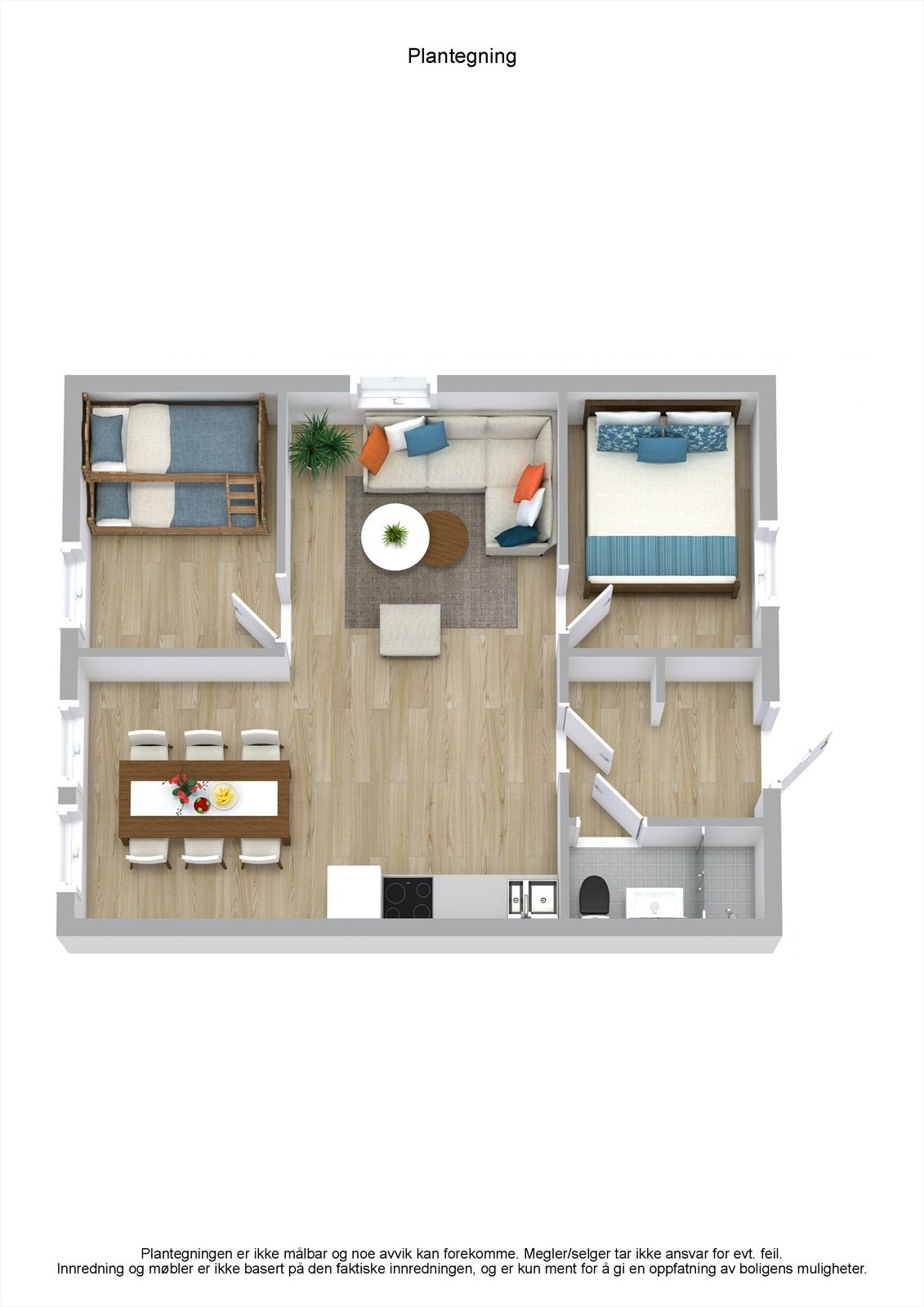 Plantegning i 3D Galleribilde