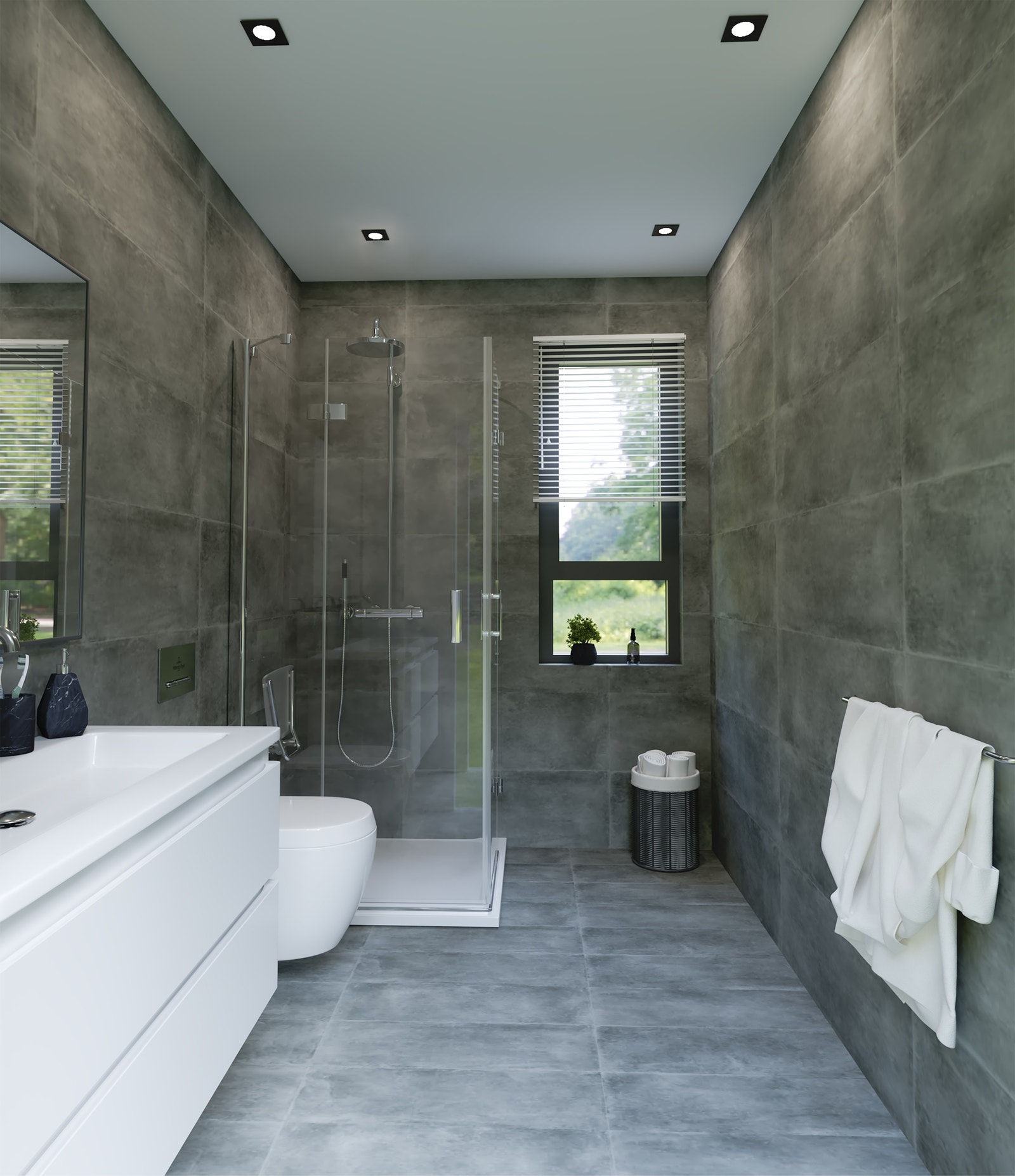 Tilvalgsflis bad 2. etasje - tilvalg fliser i 4 forskjellige farger Galleribilde