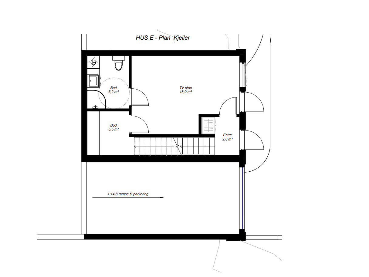 Plantegning. Underetasje med egen inngang. Galleribilde
