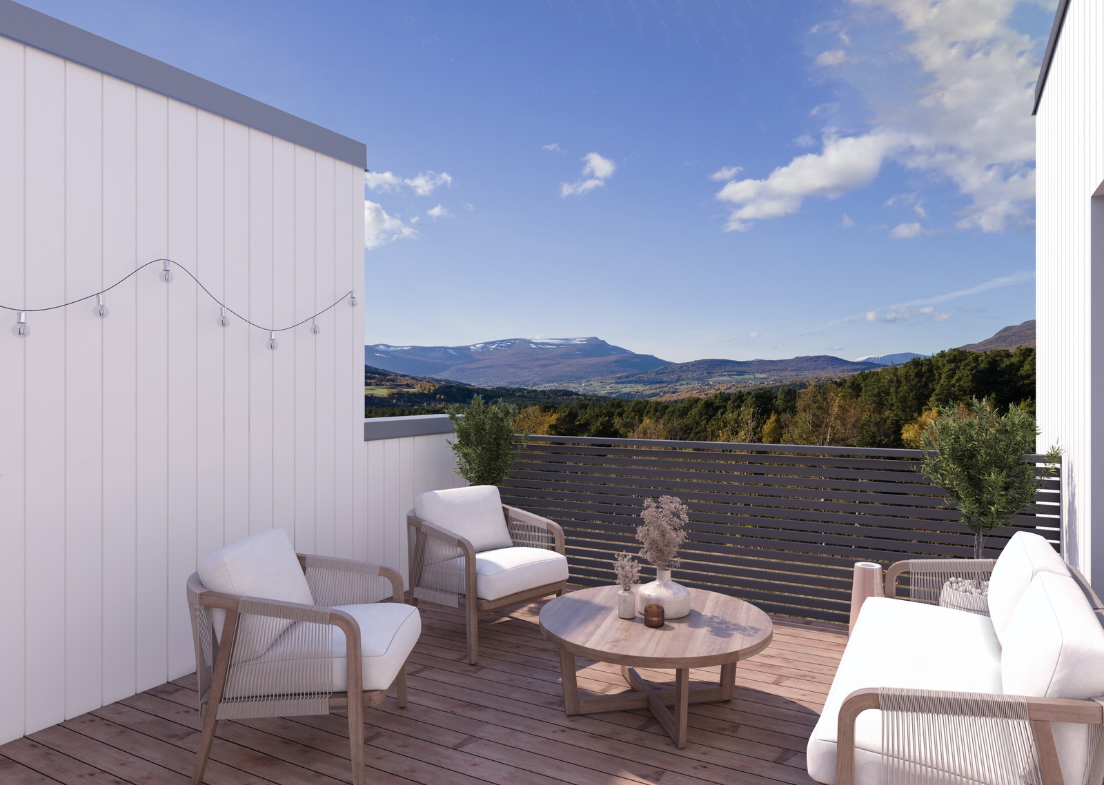 Utsikt/takterrasse (3D illustrasjon) Galleribilde
