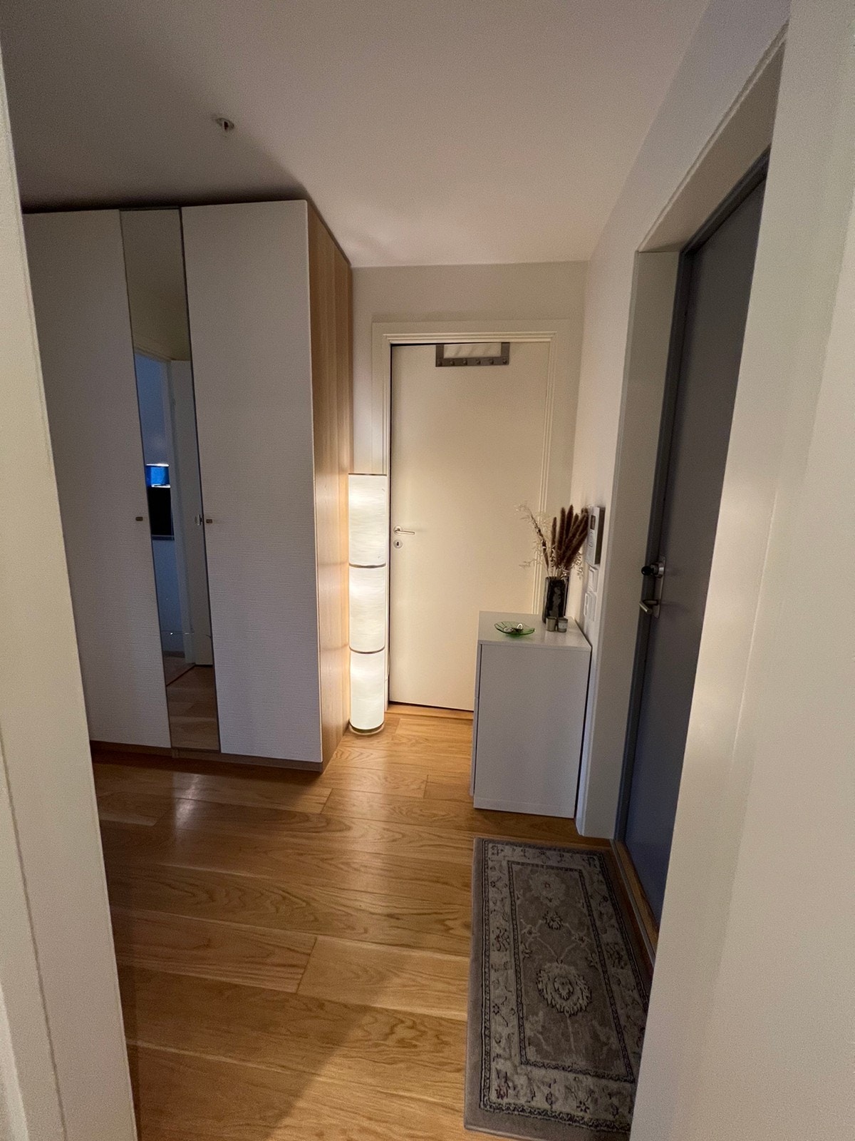 Gang med garderobe Galleribilde