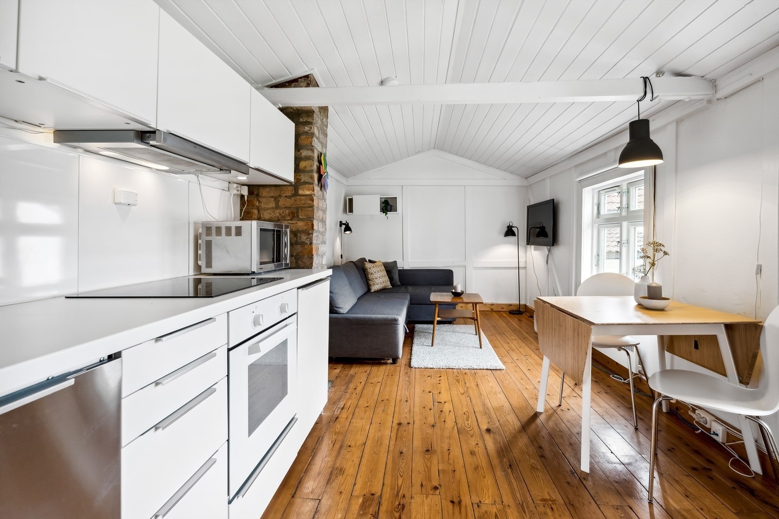 Stue og kjøkken med sovesofa Galleribilde