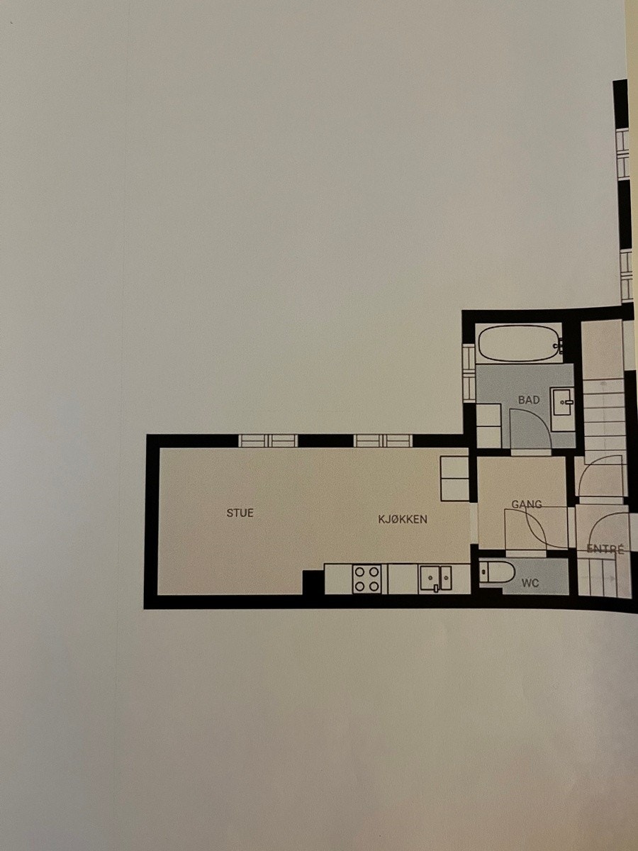 Tegning av hybel Galleribilde