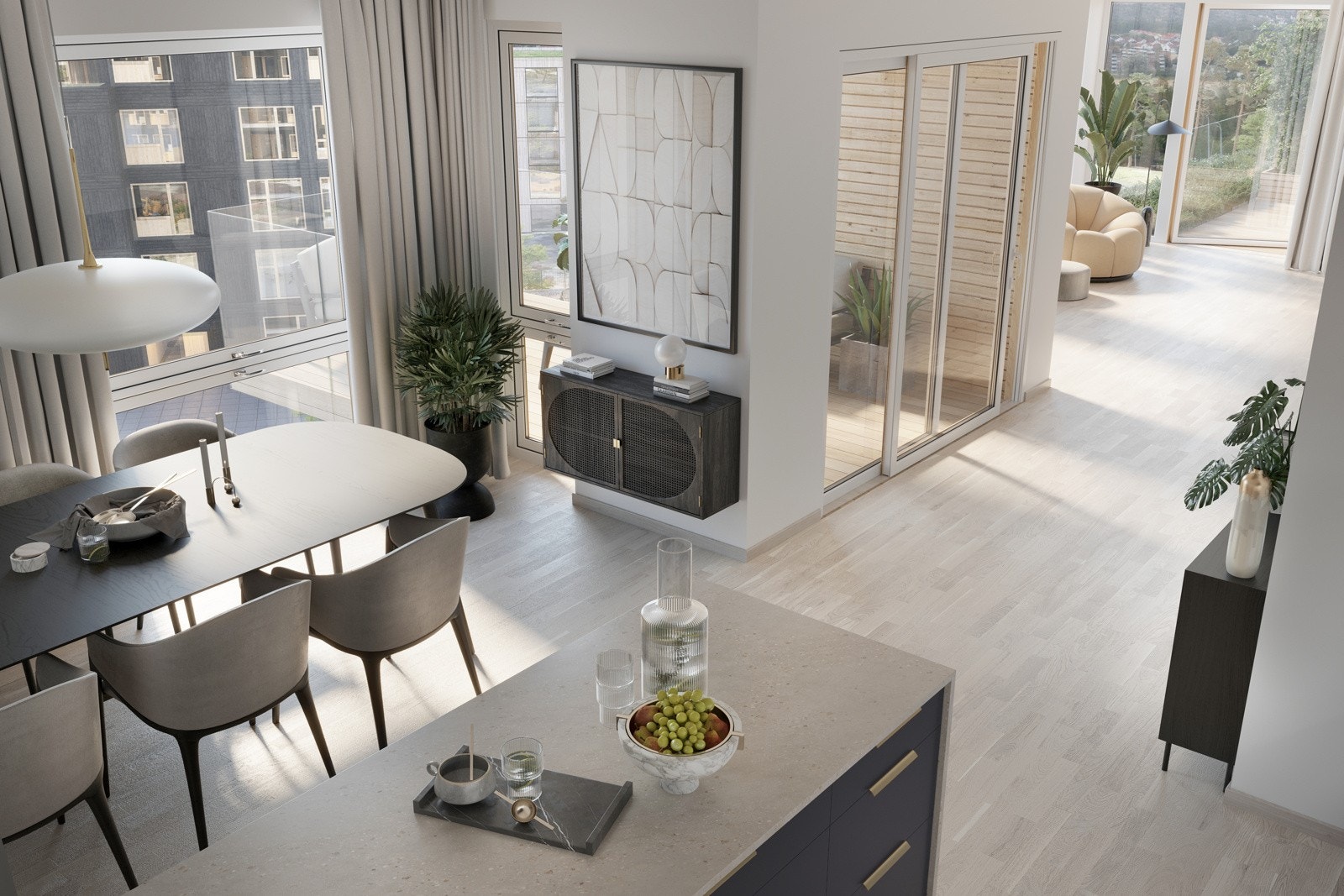 Kjøkken fra HTH med integrerte hvitevarer (Illustrasjonsbilde 5013 5etg) Galleribilde