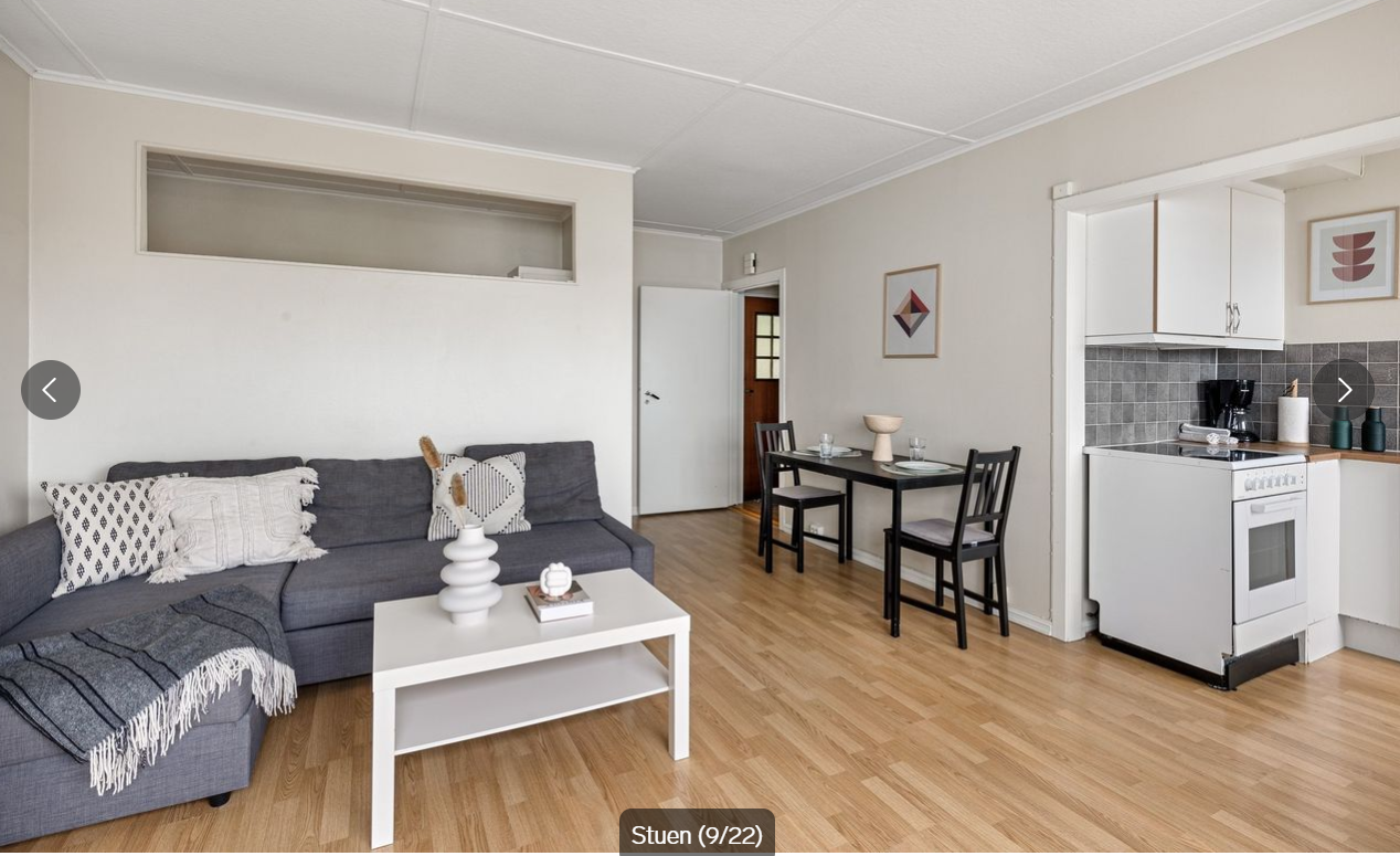 Stoler og spisebord kan følge med hvis ønskelig. Galleribilde