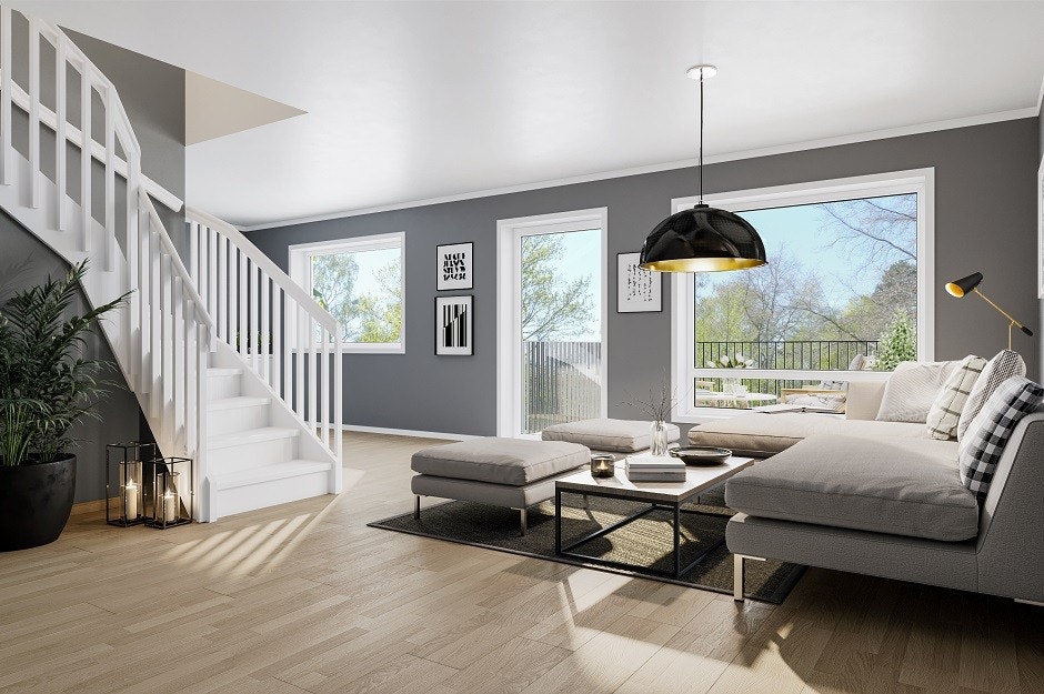 Stue 5 -roms leilighet (illustrasjon) Galleribilde