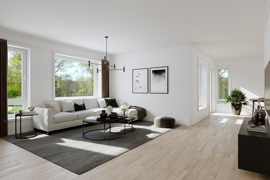 Stue, 4-roms og 6-roms (illustrasjon) Galleribilde