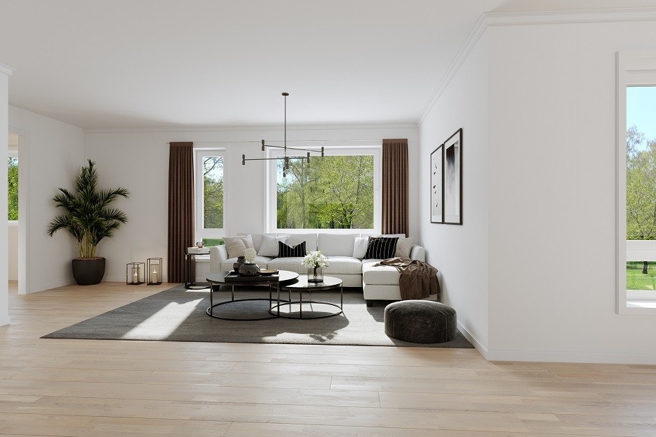 Stue, 4-roms og 6-roms (illustrasjon) Galleribilde