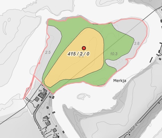 Grensestrek for Nordre Øyeren naturreservat (til venstre) Galleribilde
