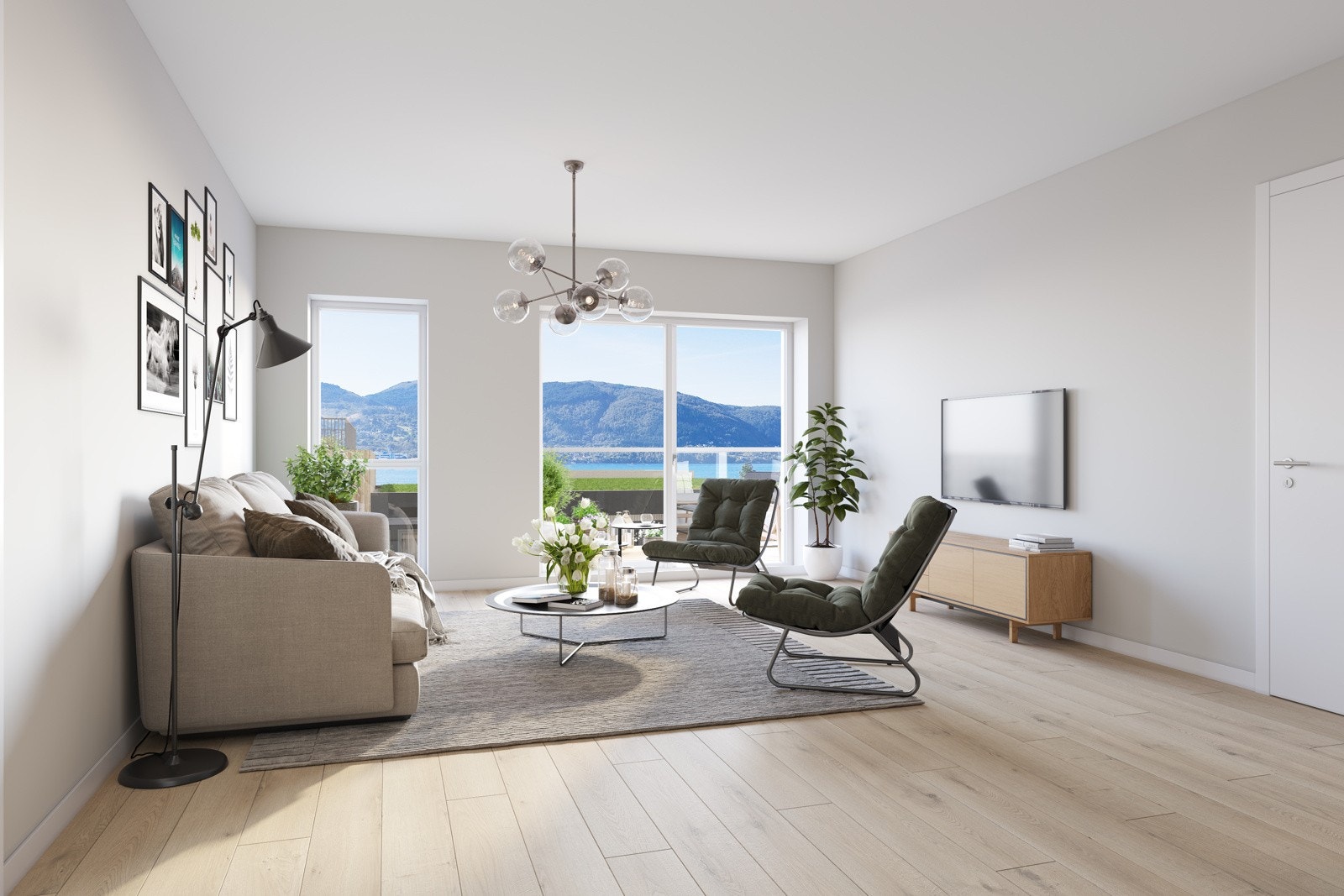 Helt nye og lekre leiligheter med gode kvaliteter. Illustrasjonsbilde fra 3-roms leilighet A-402. Galleribilde