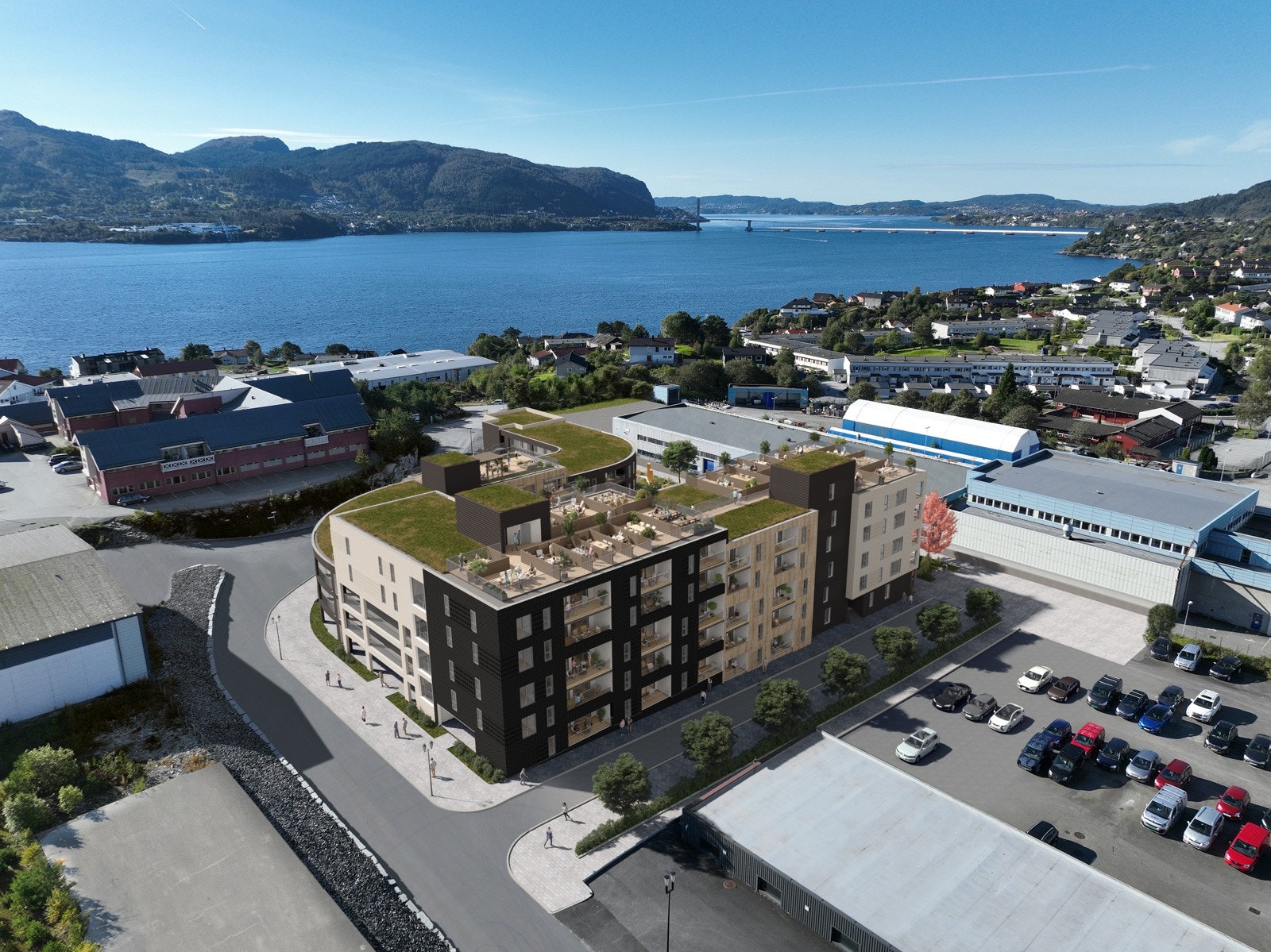 Prosjektet ligger midt i smørøyet i Knarvik med gangavstand til det meste. Her kan du nyte flott utsikt og gode solforhold. Galleribilde