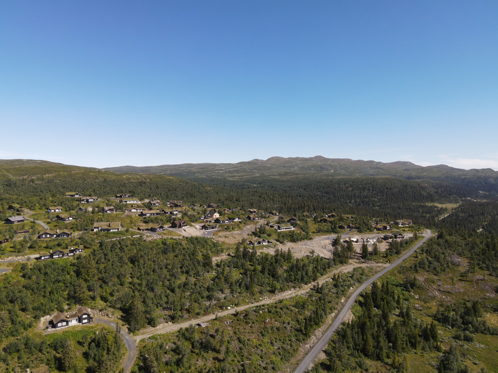 Dronebilde over området Galleribilde