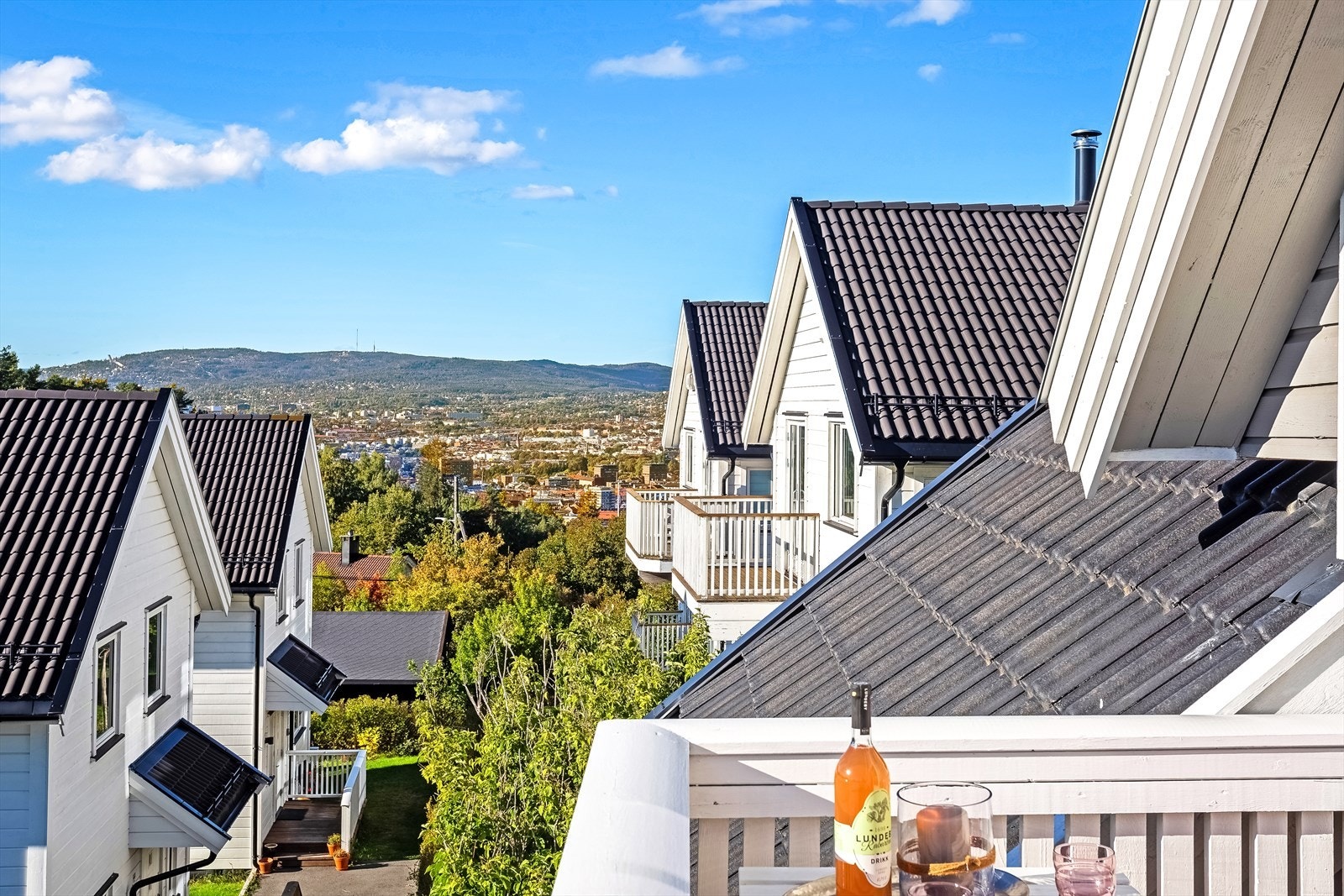 Med utsikt opp mot Holmenkollen, hoppbakken og Tryvannstårnet Galleribilde