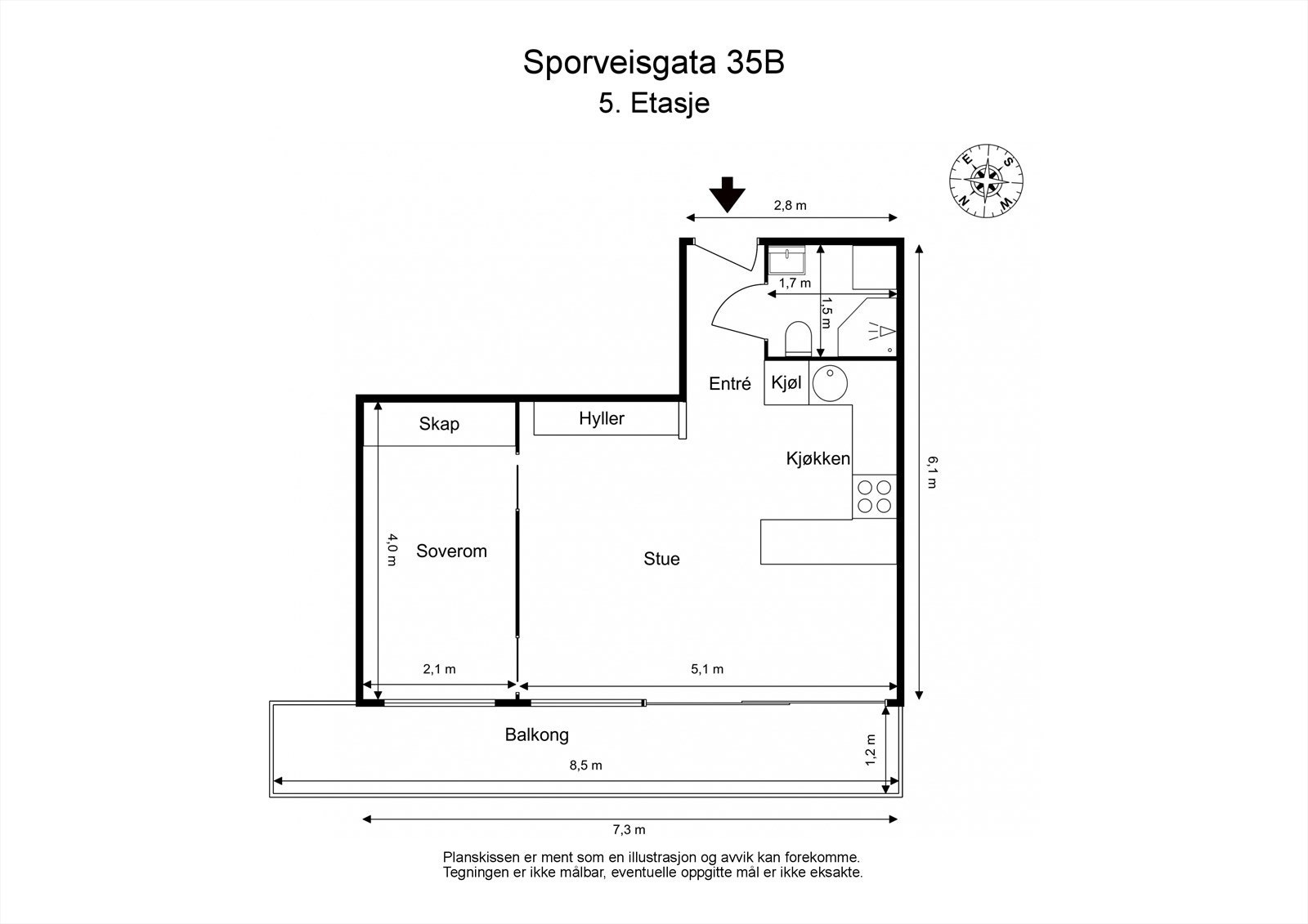 Leiligheten har en meget god planløsning med sitt åpne og gode oppholdsrom. Galleribilde