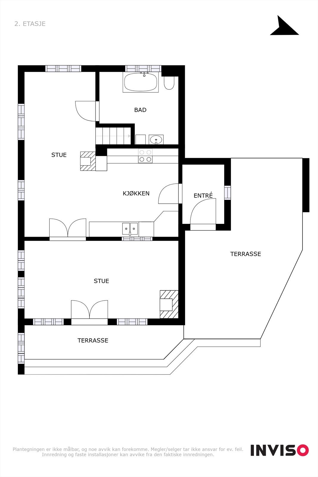 Plantegning 1. etasje enebolig. Galleribilde