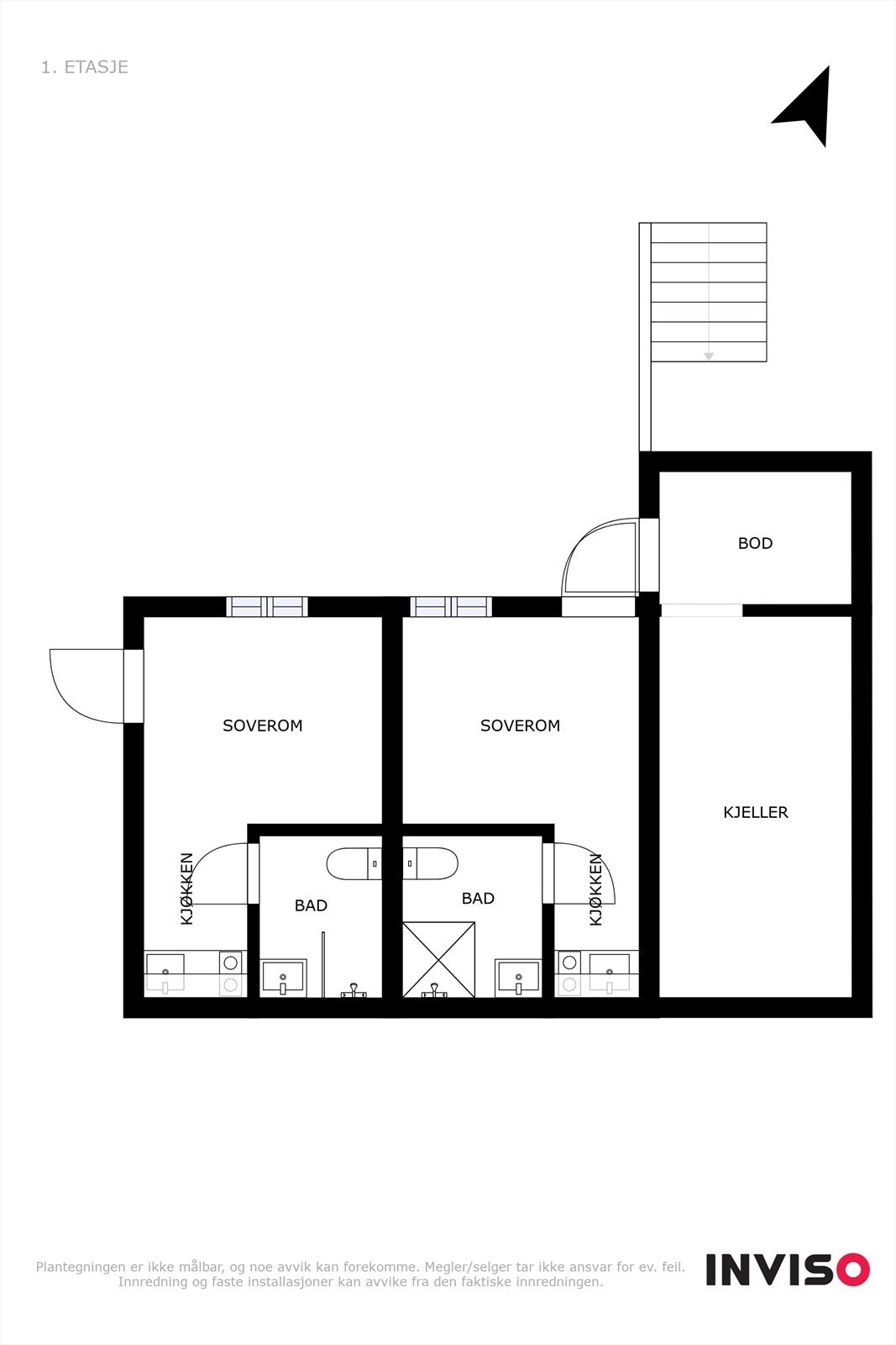 Plantegning kjeller fritidsbolig. Galleribilde
