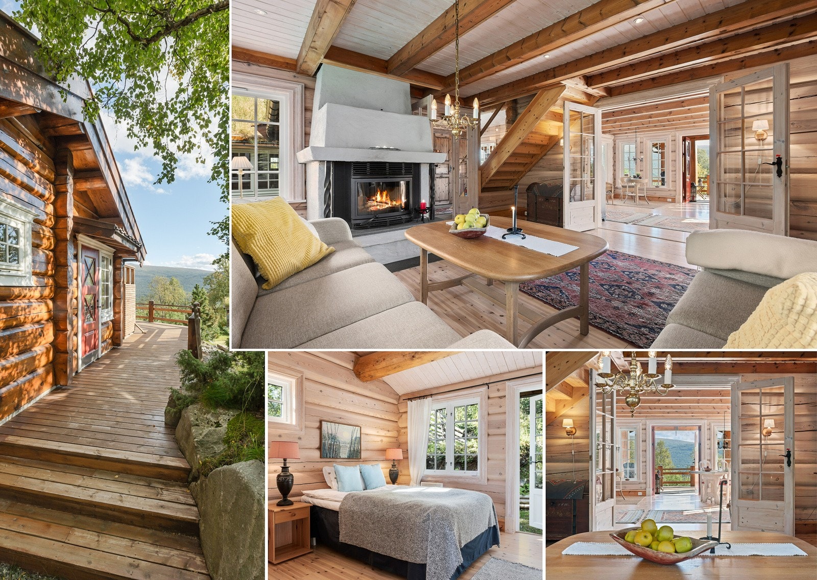 Her får man en sjarmerende, robust og kvalitetsrettet fritidsbolig på 170 kvm med bl.a. 2 stuer, 12-14 sengeplasser fordelt på 6 soverom og 2 hemser, 3 bad, bergvarme, dobbelgarasje mm. Galleribilde