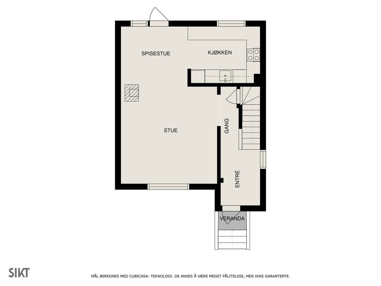 Plantegning 1. etasje Galleribilde