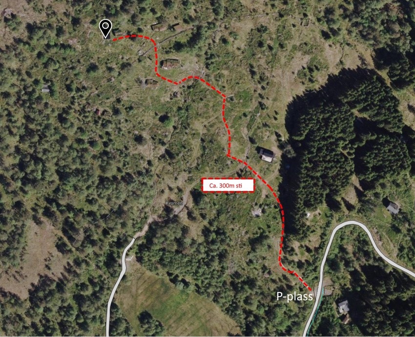 Stien fra p-plass til hytta Galleribilde