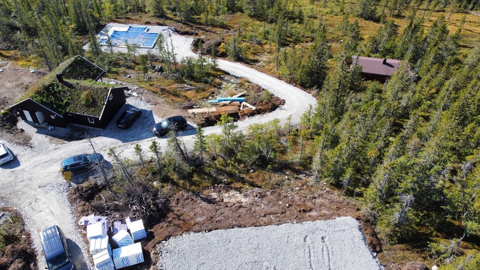 Dronebilde fra tomta Galleribilde