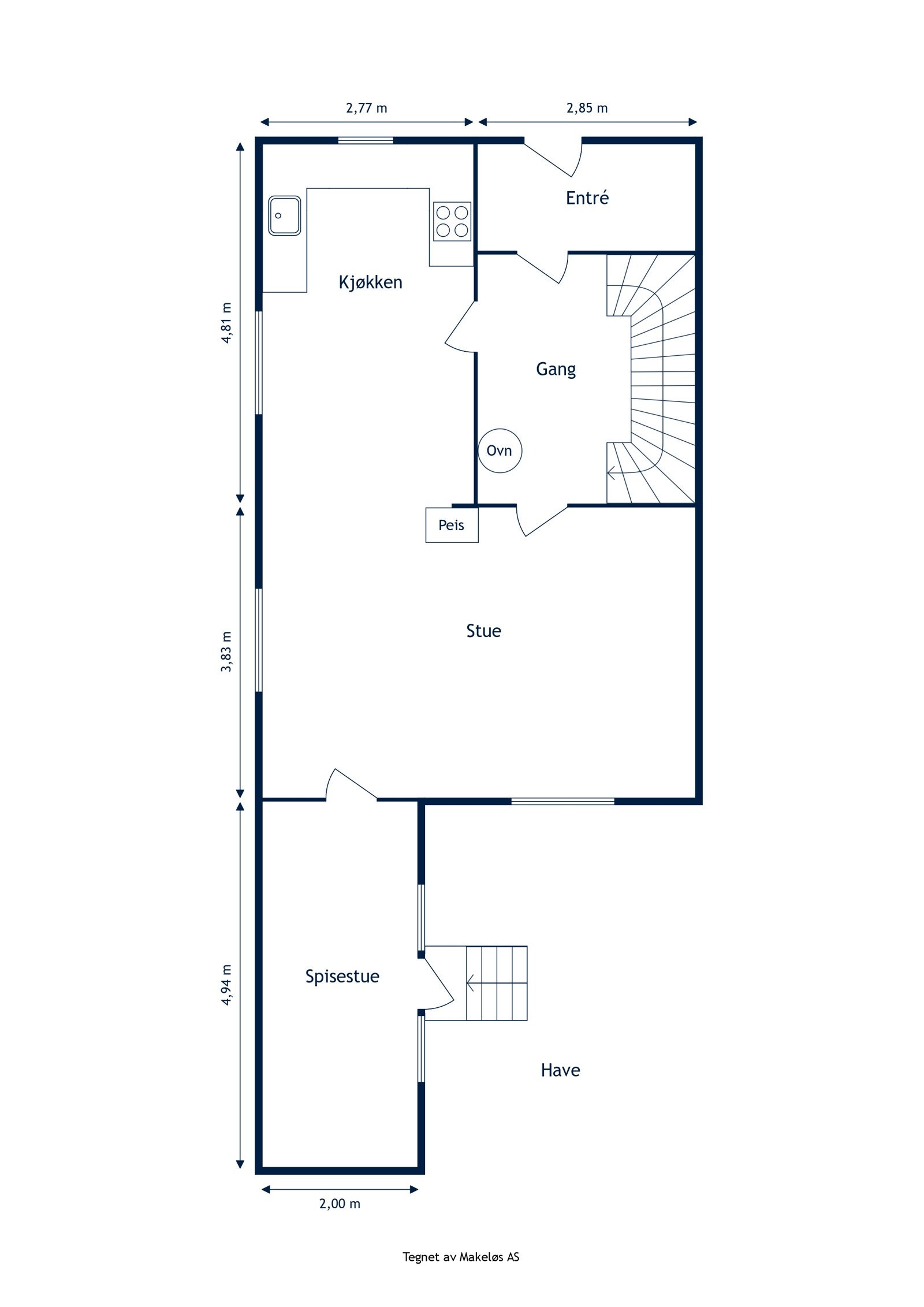 Plantegning 1.etasje. Galleribilde