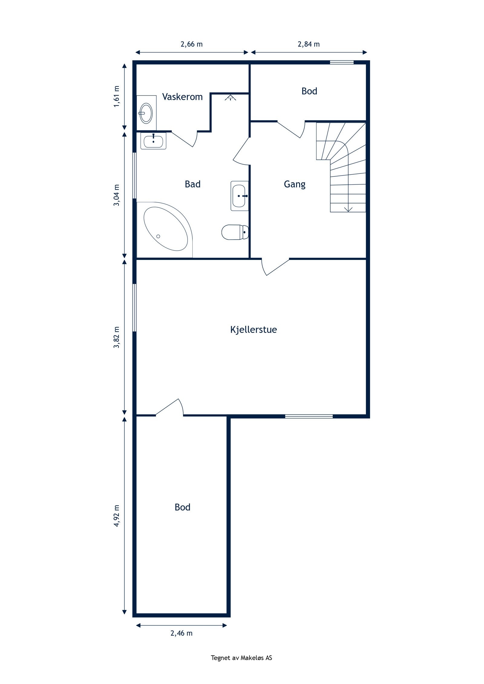 Plantegning kjeller. Galleribilde