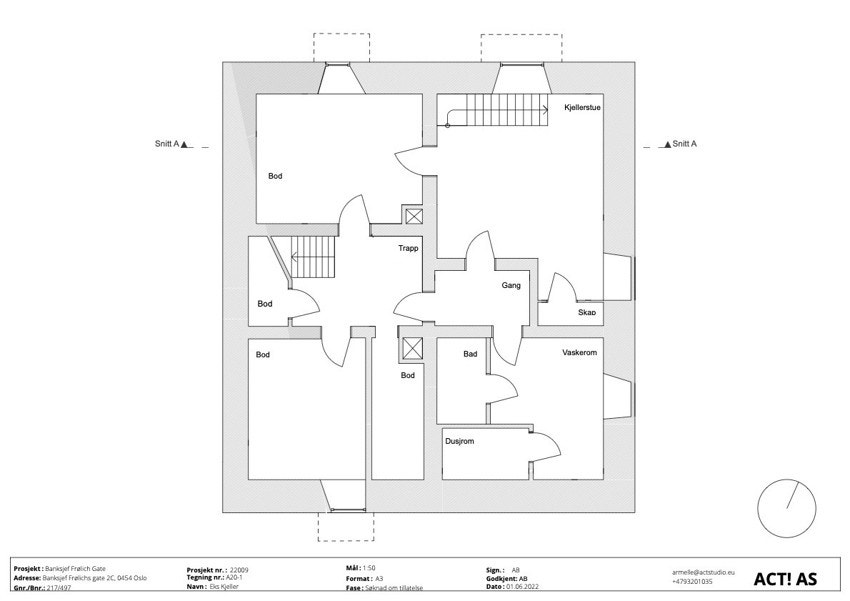 Plantegning kjeller Galleribilde
