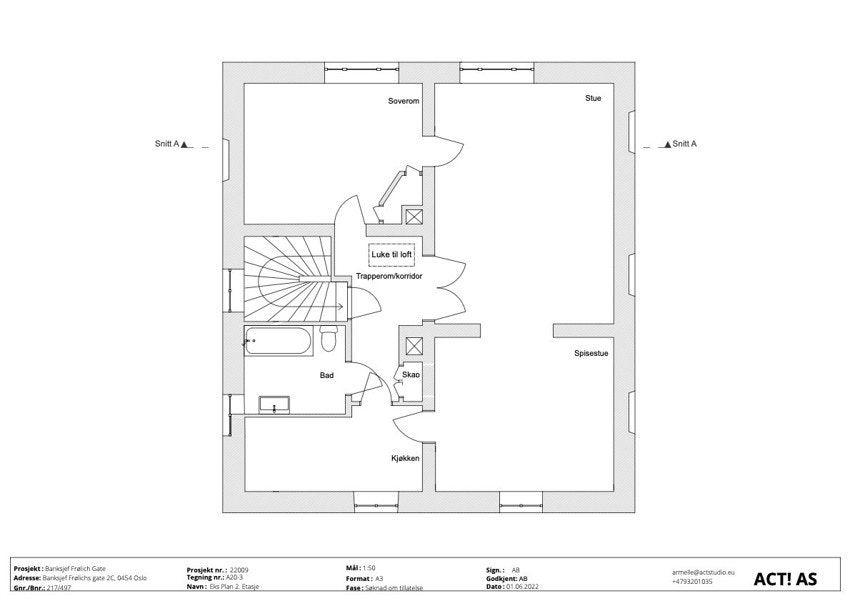 Plantegning 2. etasje Galleribilde