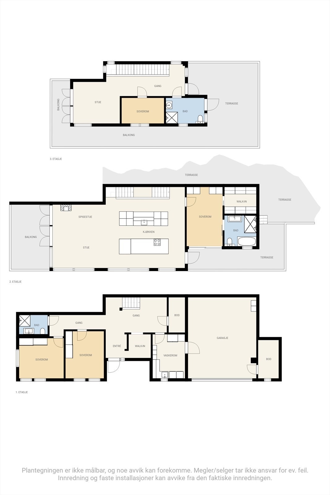 Plantegninger alle 3 plan Galleribilde