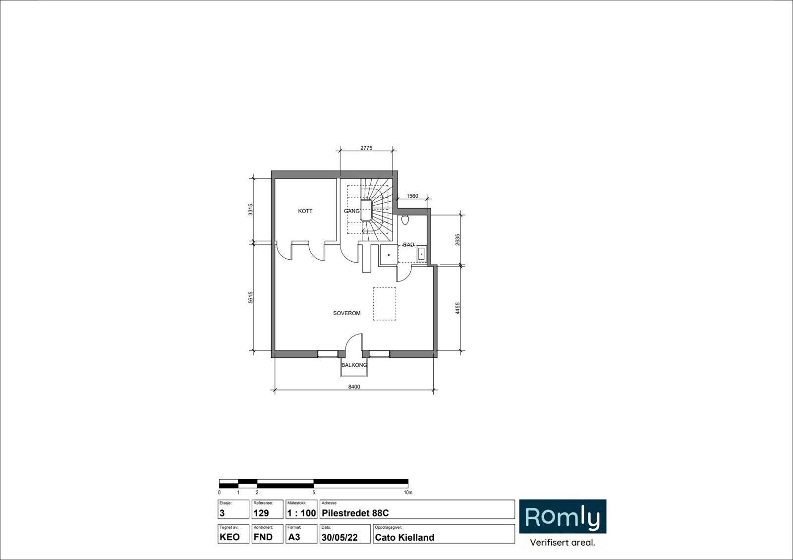 Planskisse - Loftsplan Galleribilde
