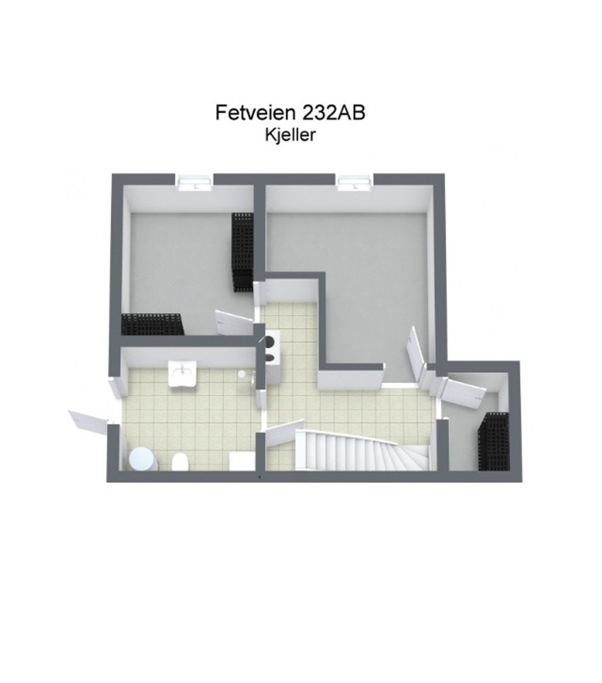 Planskisse kjeller Galleribilde