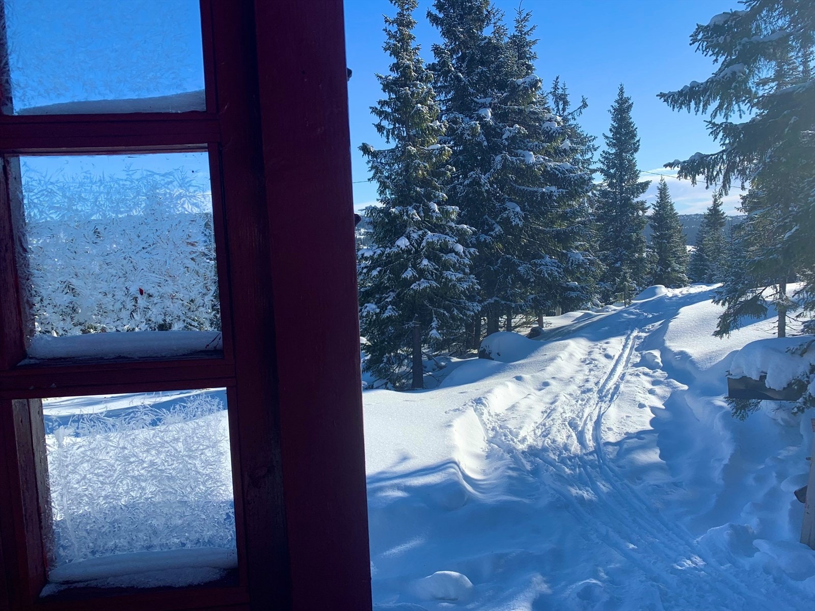 Her kan du spenne på deg skia rett utenfor hyttedøra! Galleribilde