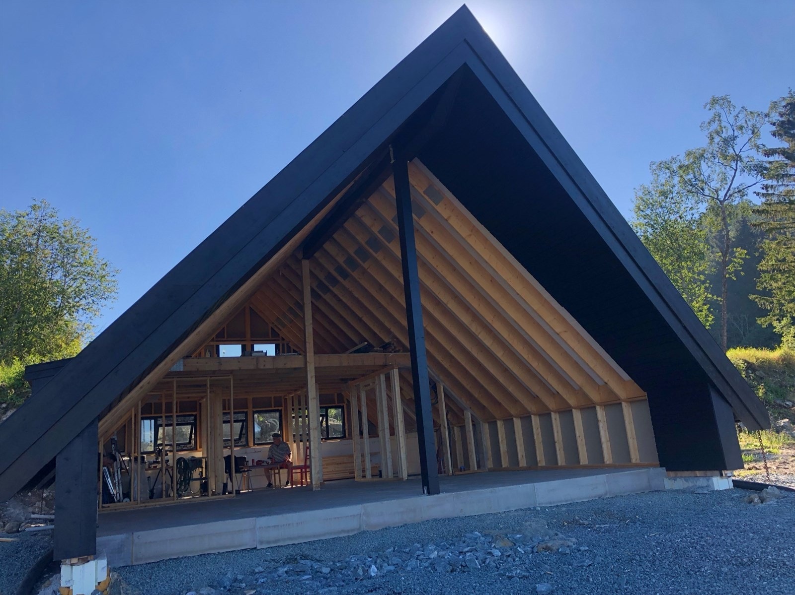 Fasade, råbygget under oppføring Galleribilde