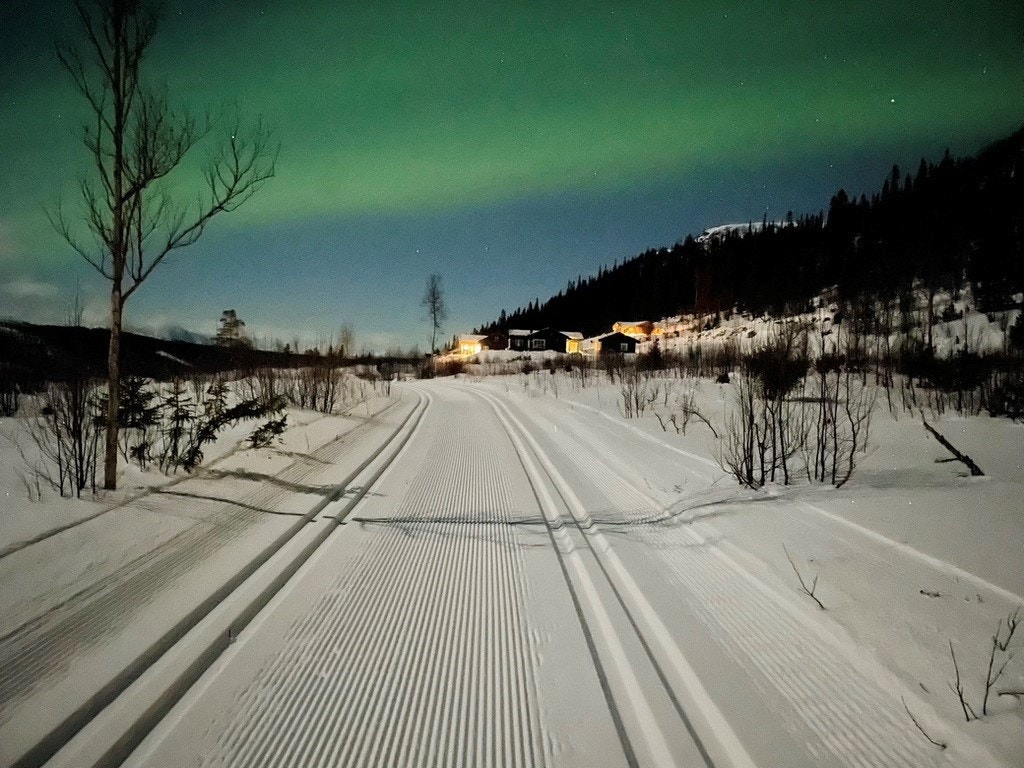 Skiløypa går rett igjennom feltet og kjøres ved hvert snøfall. Galleribilde