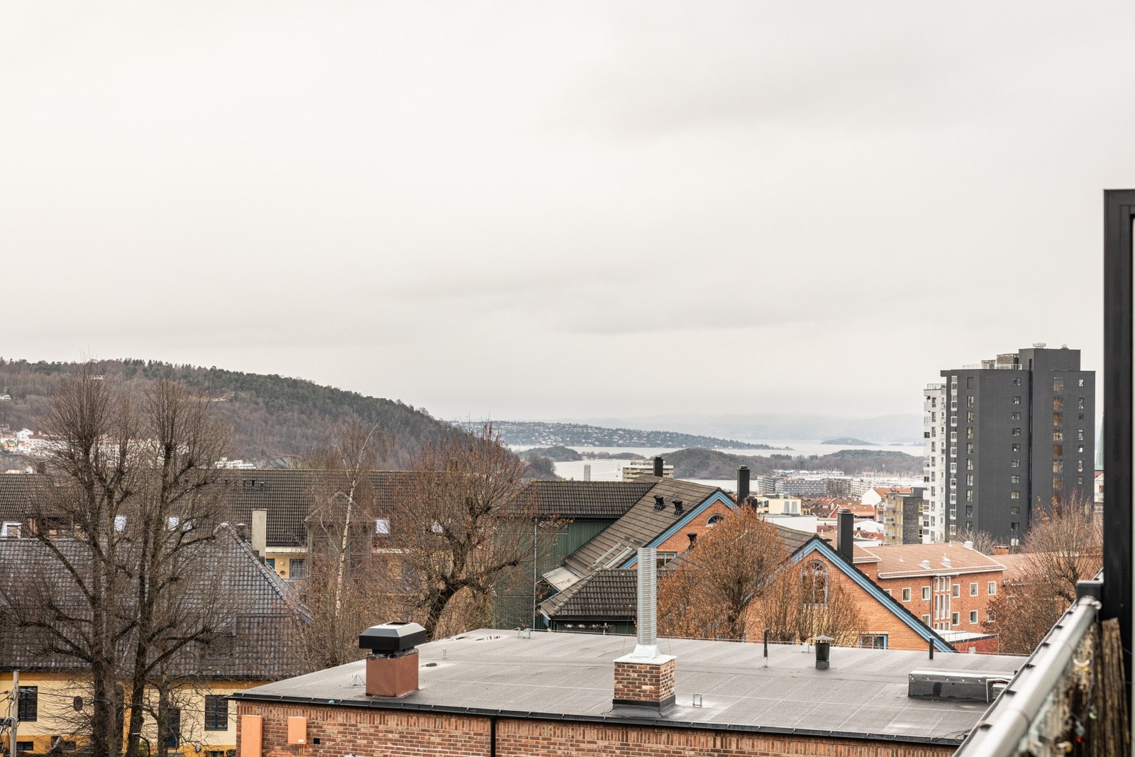 Langstrakt utsikt mot fjorden. Galleribilde