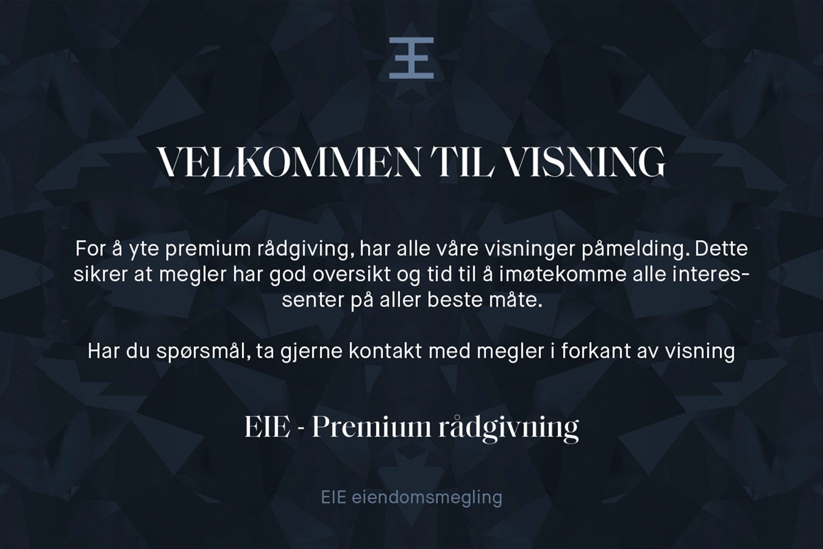 Velkommen til visning! Galleribilde