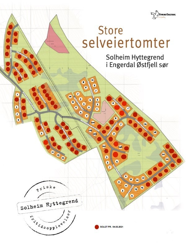 Det er fortsatt mange tomter å velge blant i Solheim Hyttegrend. Galleribilde