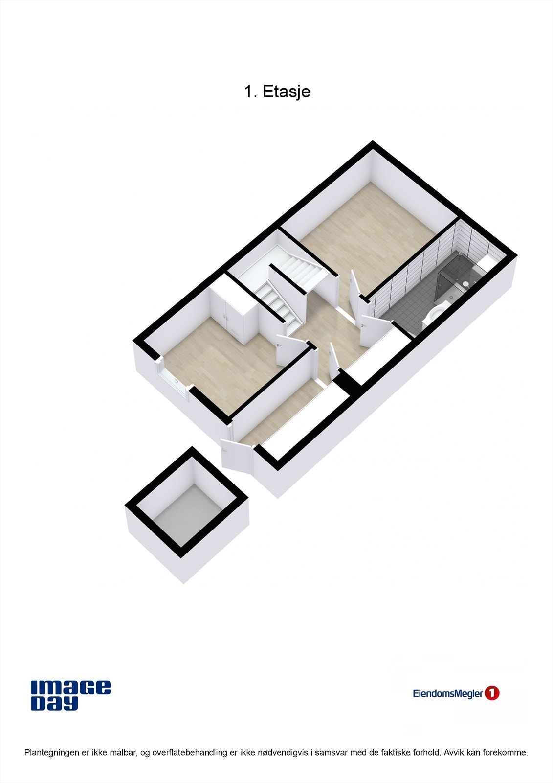 Rugdeberget 21 - 3D plantegning 1.etg Galleribilde