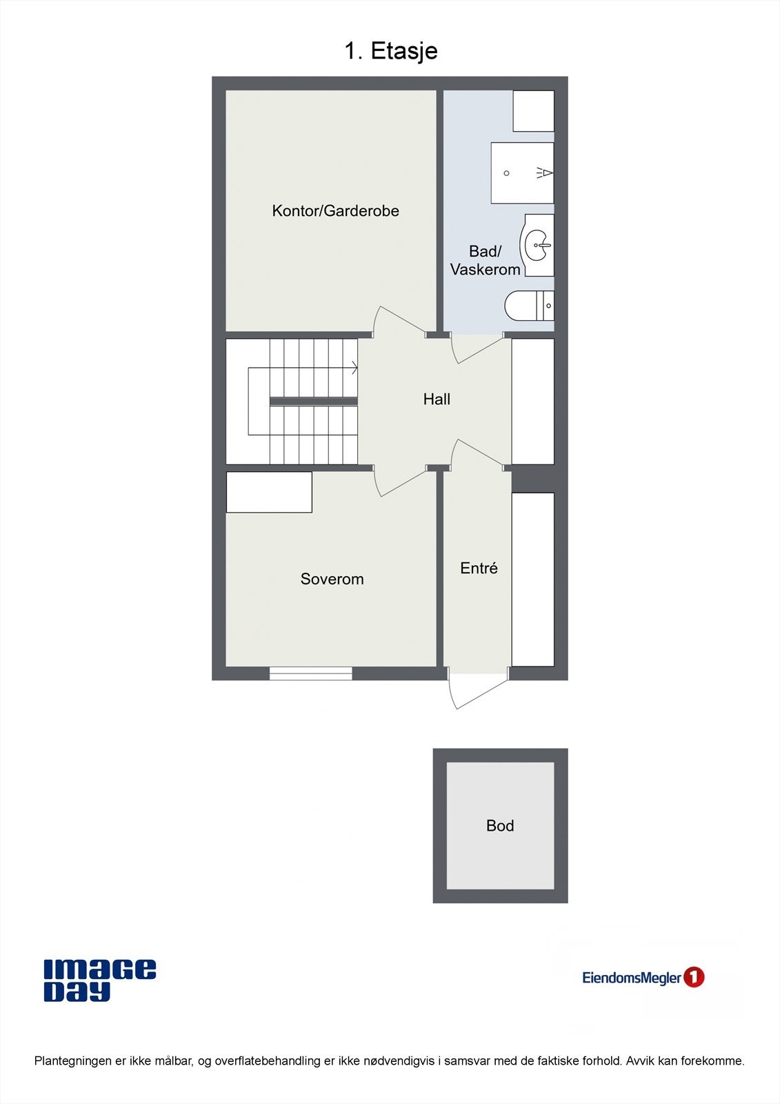 Rugdeberget 21 - 2D plantegning 1.etg Galleribilde