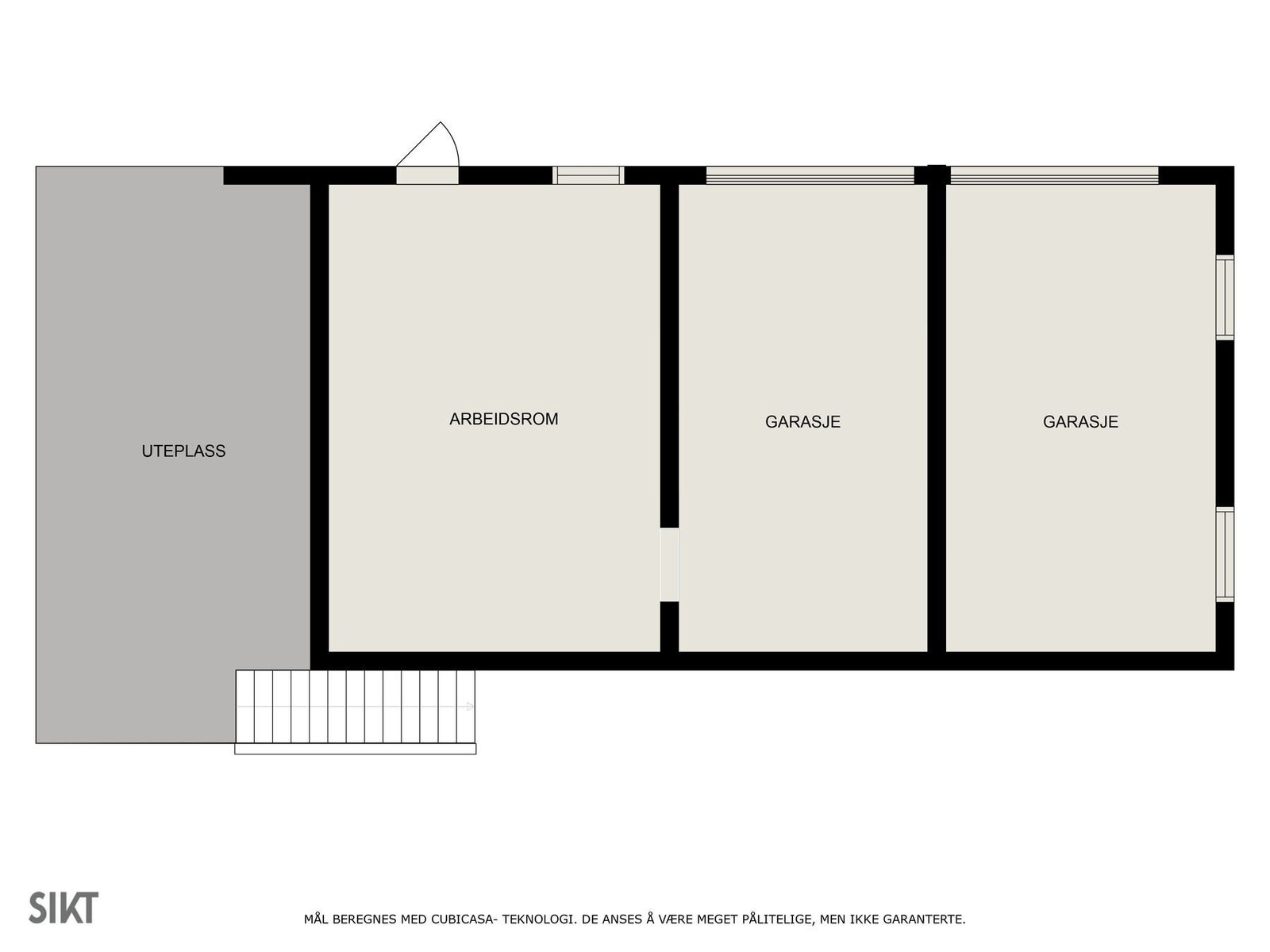 2D-tegning av 1. etasje på garasjen Galleribilde