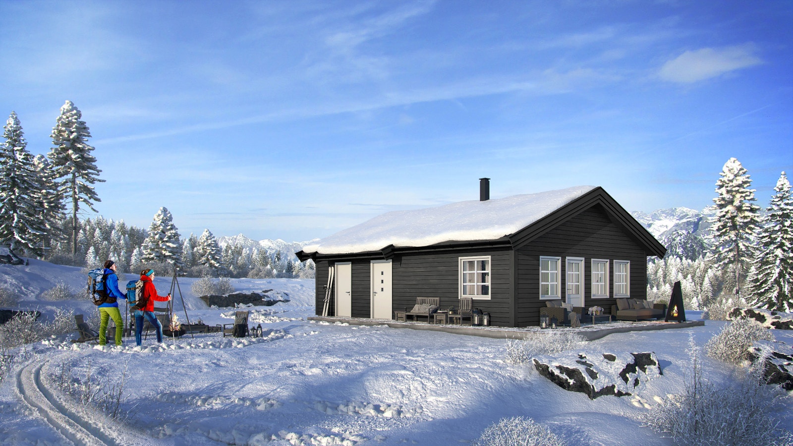 RO2 uten hems - dette er en illustrasjon og vil vike fra virkeligheten og gjengir ikke korrekt tomt og omgivelser. Galleribilde