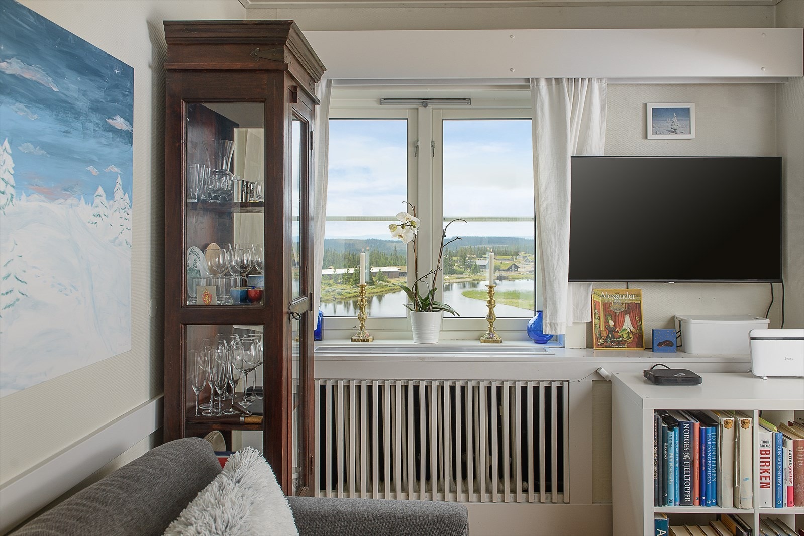 Fra leiligheten er det fritt og pent utsyn mot bl.a. Landetjern. Galleribilde