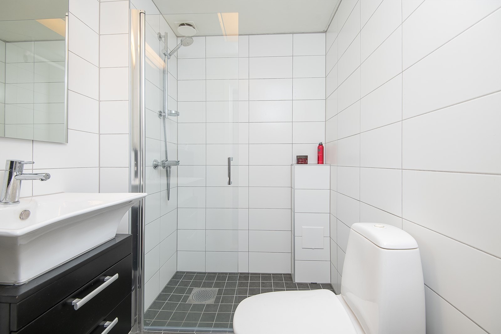 Ett av badene er totalrenovert og fremstår lyst og moderne. Galleribilde