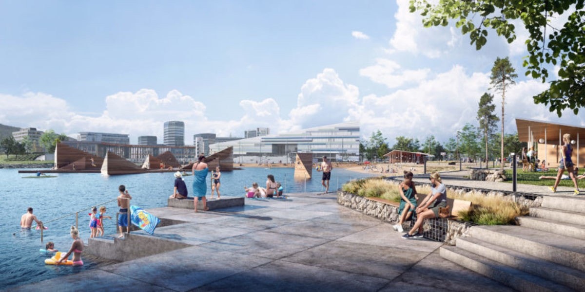 I forbindelse med bybanen er kommunen også kommet godt i gang med bygging av ny bystrand ved store Lungegårdsvann. Her kommer det flotte turområder, badestrand, parkanlegg, stier og interne veier. En veldig fin spasertur til sentrum. Galleribilde