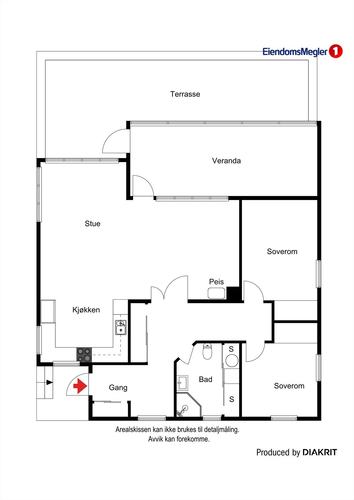Plantegning hytte Galleribilde