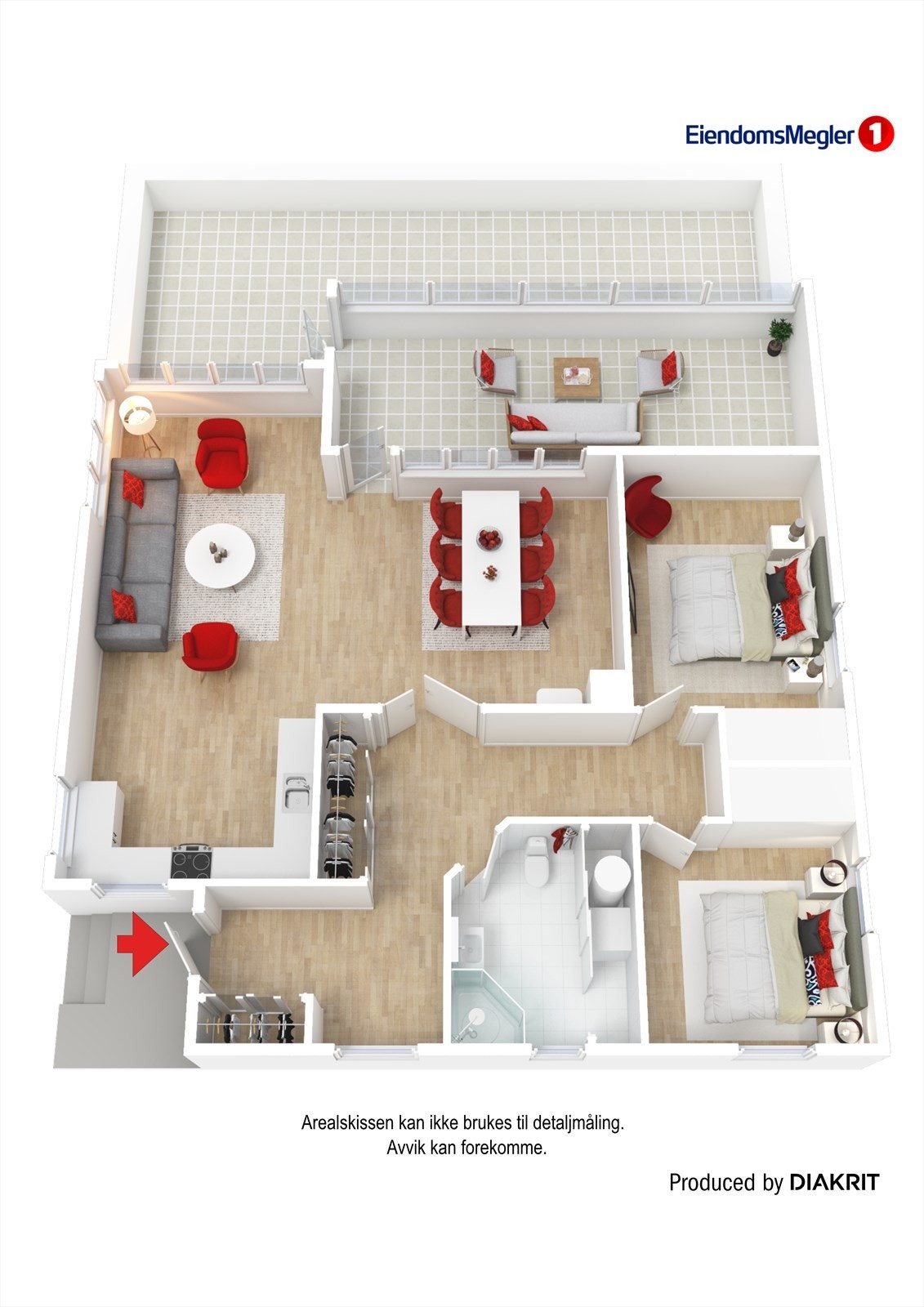 Plantegning hytte Galleribilde