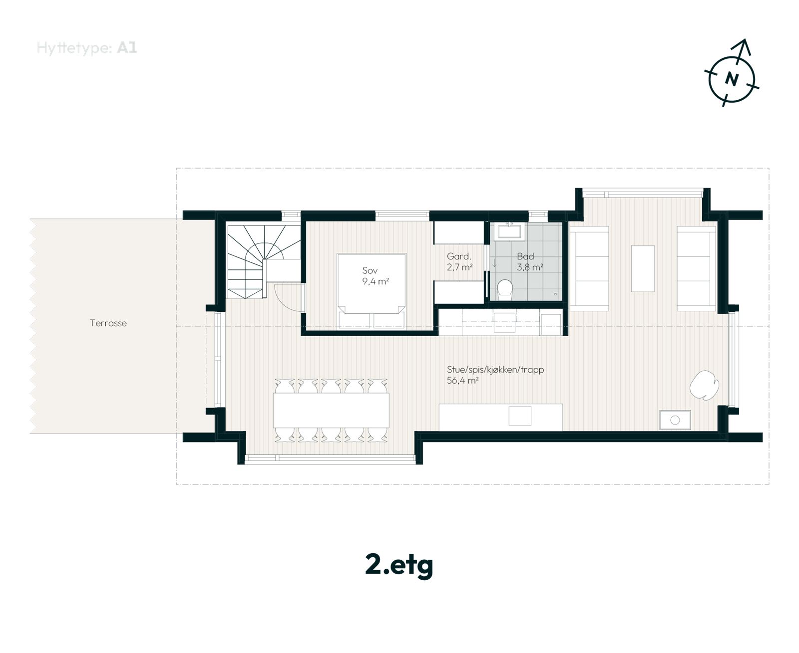 Plantegning toppetasje. Galleribilde