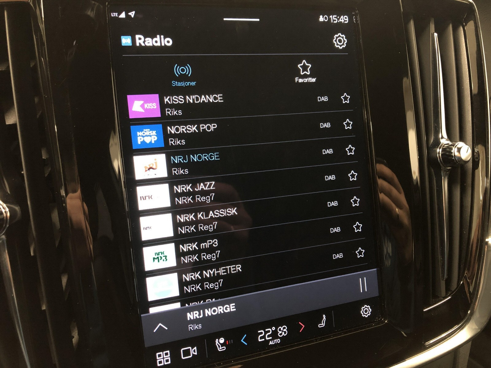 Dab radio - Mulighet for å bruke spotify til musikk